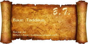 Baur Taddeus névjegykártya